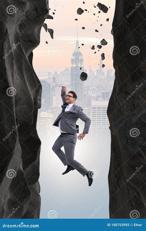 The Businessman Overcoming Challenges In Business Concept Stock Image