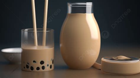 Milk Tea Dessert Drink Round Cup Background Cup Round Shape