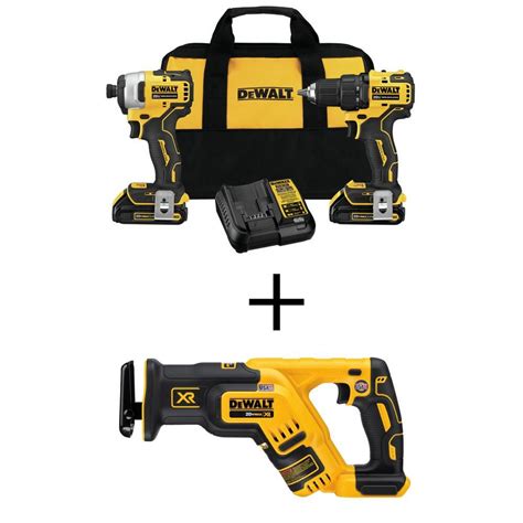 Dewalt Atomic 20 Volt Max Cordless Brushless Compact Drill Impact Combo