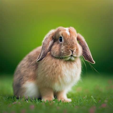 Premium Photo Sedate Easter American Fuzzy Lop Rabbit Portrait Full