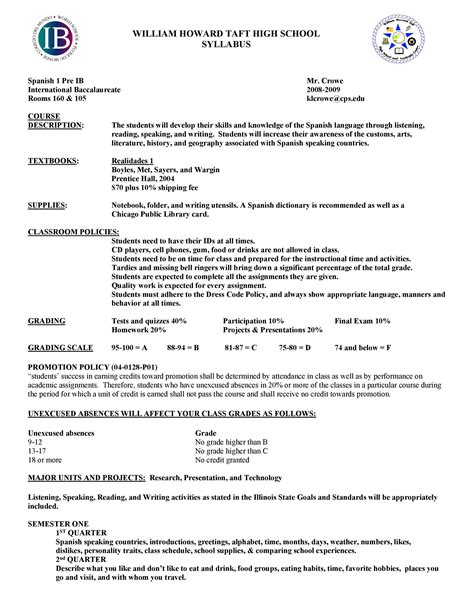 Graphic Syllabus Template