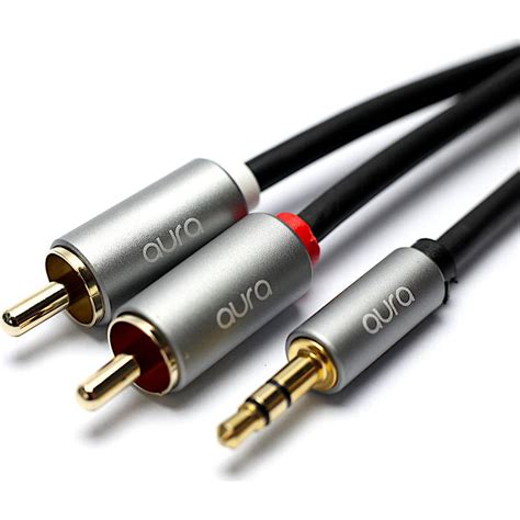 Ar Aura Mm Jack To Phono Audio Cable X Rca Gold Plated