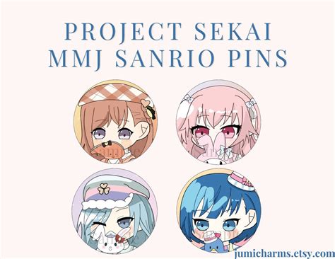 Preorder Project Sekai Mmj Sanrio Collab Button Pins More More Jump