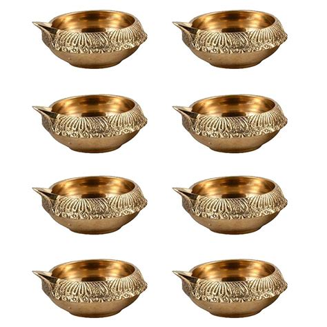 Buy Brass Diya For Pooja Indian Puja Oil Lamp Diya Pack Of Brass