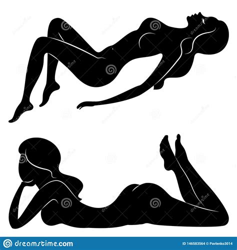 Collection Silhouette Of A Sweet Lady She Is Sitting The Girl Has A