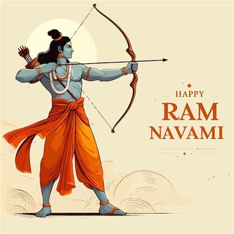 Premium Vector Lord Shri Ram Navami Festival Wishes Background Hindu God Rama