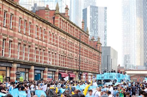 Manchester City Treble parade is underway after delays