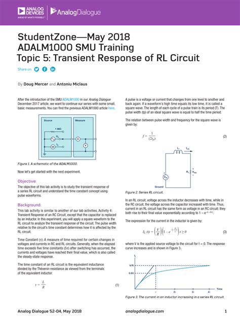 (PDF) ADALM1000: Transient Response of RL Circuit