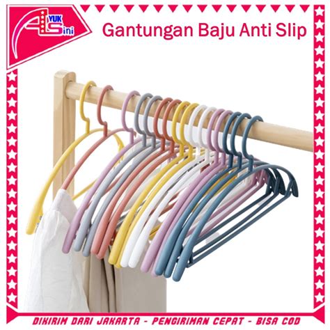 Jual AS Hanger Plastik Setengah Lingkaran Gantungan Baju Warna Pastel