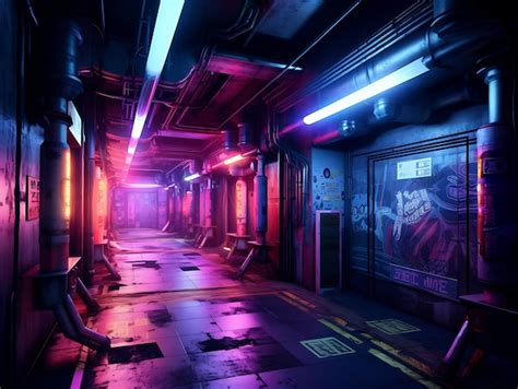 Premium Photo | Cyberpunk Underground Techno Club