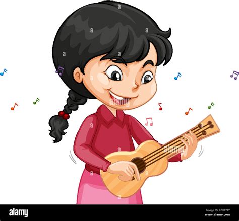 Girl Playing A Ukulele Stock Vector Images Alamy