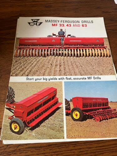 Massey Ferguson 33 43 63 Grain Drill Brochure Fcca Ebay