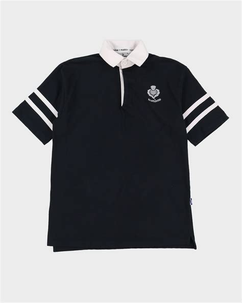 Scotland Rugby Nations Black Rugby Shirt L Xl Rokit