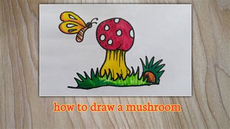 How To Draw Mushroom Step By Step Mushroom Drawing Easy YouTube