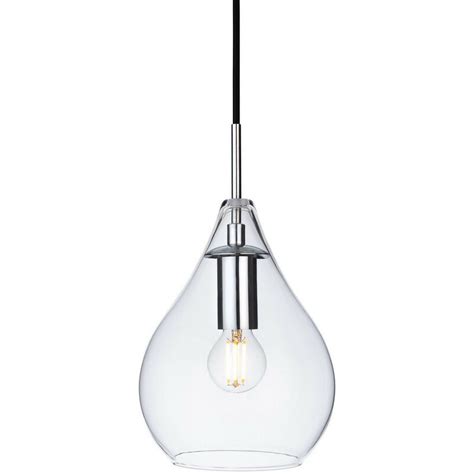 Firstlight Omar 1 Light Ceiling Pendant Chrome Clear Glass E27