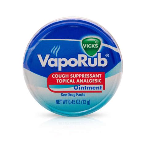 Vicks Vaporub Cough Suppressant Topical Analgesic 0 45 Oz 12gr Vick Vaporub Ebay