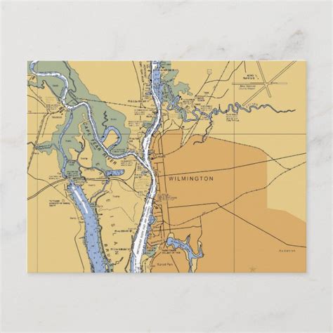 Wilmington Nc Nautical Chart Postcard Zazzle