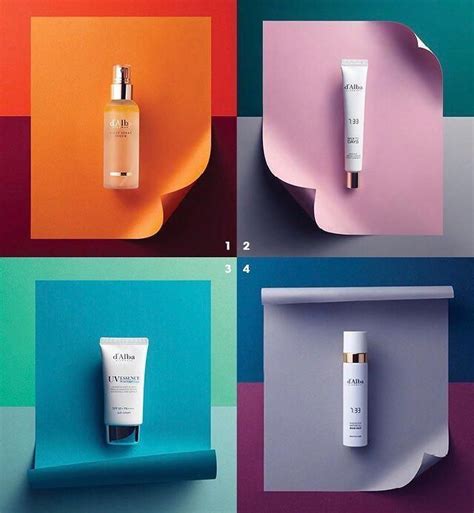 Four Different Types Of Skin Care Products Displayed On Colorful Paper