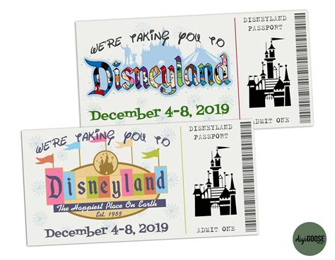 EDITABLE Disneyland Gift Card Disneyland Disneyworld | Etsy