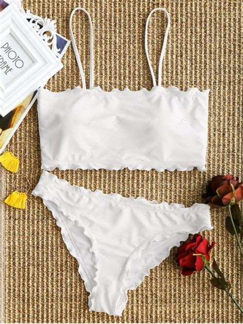 [14 Off] 2021 Lettuce Trim Cami Bikini Set In White Zaful