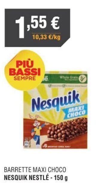 Nestlé Nesquik Barrette Maxi Choco 150 g offerta di Poli