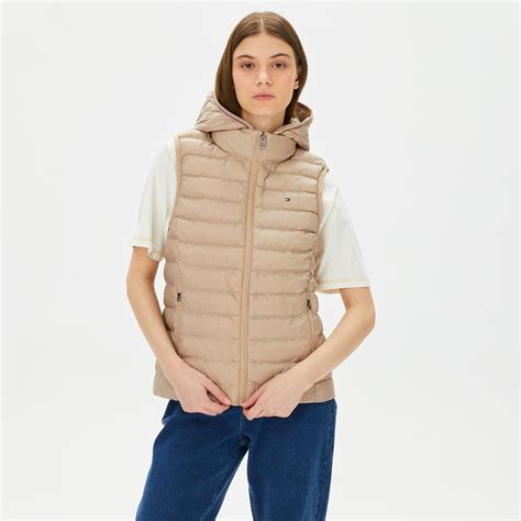 Tommy Hilfiger Lw Padded Global Stripe Vest Kad N Bej Ceket Kadin Ceket