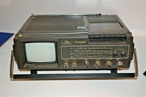 Panasonic Tr 5001p Portable Vintage Television 1979 Bandw Tv Radio Cassette Deck For Sale Online