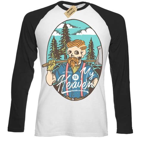 Lumberjack T Shirt Wald Is My Himmel Hölzer Herren Baseball Das