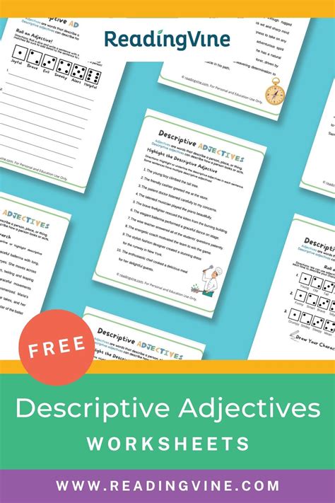 Descriptive Adjectives Worksheets