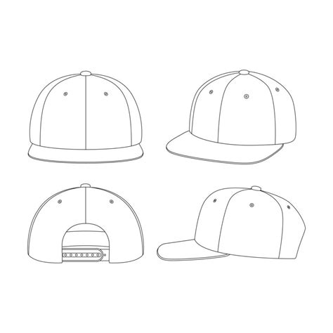 Blank Snapback Hat Template