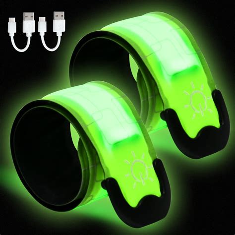 EKKONG LED Armband Aufladbar 2 Stück LED Armband Leuchtarmband Kinder