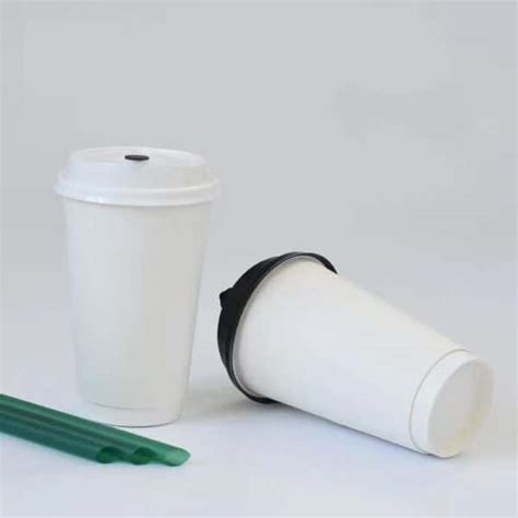 Oz Double Wall Pla Lined Paper Cups Sustainable Food Packaging