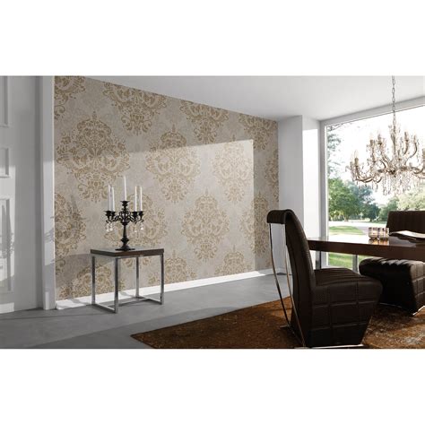 Fototapete Vlies Barock Ornamente Beige Braun