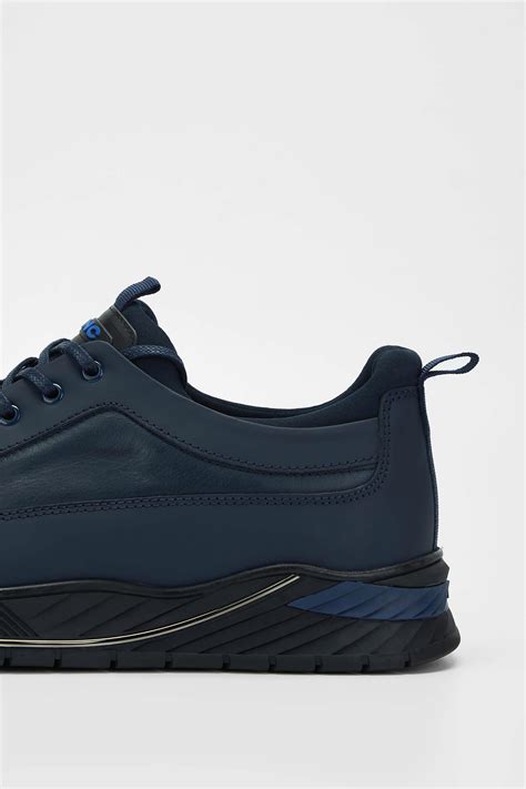 Tamer Tanca Erkek Hakiki Deri Lacivert Sneakers & Spor Ayakkabı