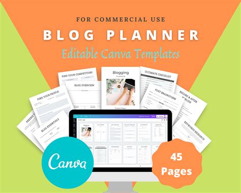 Editable Blog Planner Templates in Canva | Commercial Use