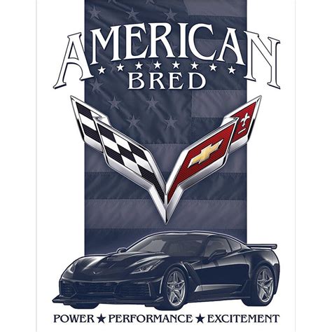 Plaque M Tal Publicitaire X Cm Corvette American Bred