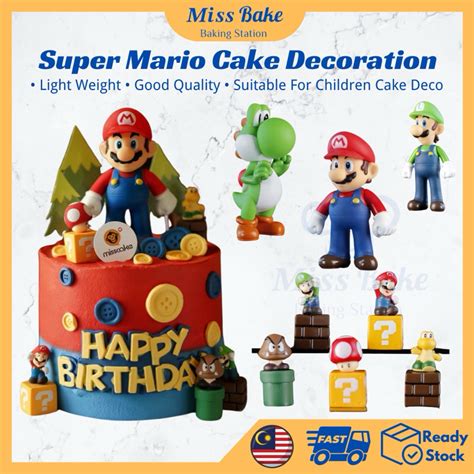 Miss Bake Super Mario Luigi Yoshi Toad Princess Peach Donkey Figures