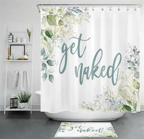 Playful Wordings Watercolor Shower Curtain Lively Bathroom Decor With