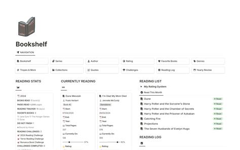 My Bookshelf Reading Hub Book Tracker Template Notion Marketplace