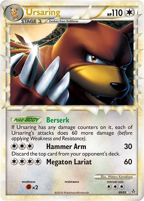 Pokémon HeartGold SoulSilver Unleashed Card 89 Ursaring Standard Holo