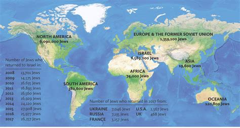 Judaism Around The World Map