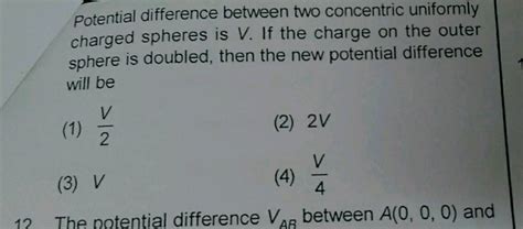 Potential Difference Between Two Concentric Uniformly Charged Spheres