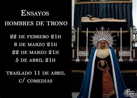 Calendario De Ensayos Hombres De Trono Sepulcro Y Dolores Motril 2019