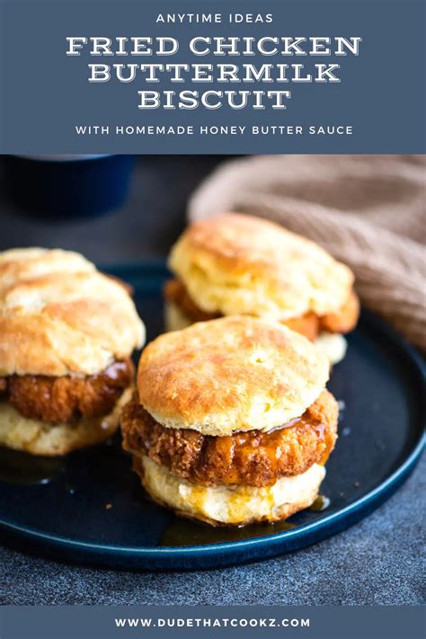 Crispy Chicken Biscuit with Honey Butter Sauce | Dude That Cookz