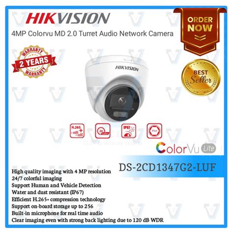 Jual Ds Cd G Luf Mp Ip Camera Hikvision Colorvu Build In