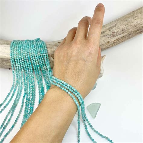 Mm Russian Blue Amazonite Micro Faceted Round Beads