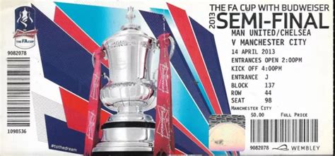 CHELSEA V MANCHESTER City. Ticket Stub. FA Cup S/F 12/13 £3.99 ...