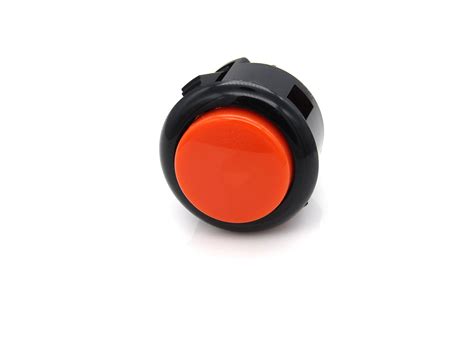 Sanwa Obsf Mm Pushbutton Orange With Black Bezel