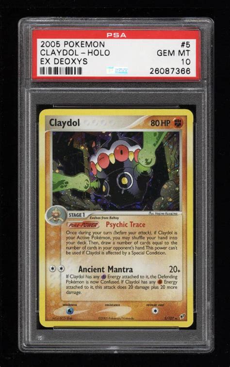 Claydol 2005 EX Deoxys 005 107 Holo PSA 10 Price Guide Sports Card