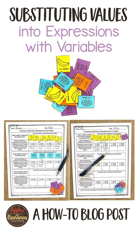 A How To Algebra Blog Post About Substituting Values Into Expressions With One Two And Three